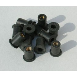 ins6 rubber insert kit black m6 + steel screws chrom√© +rondelles (10 pi√®ces ) black