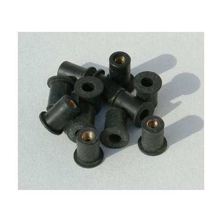 ins5 rubber insert kit black M5 + steel screws chrom√© +rondelles (10 pi√®ces ) black
