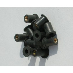ins4 rubber insert kit black M4 + steel screws chrom√© +rondelles (10 pi√®ces )
