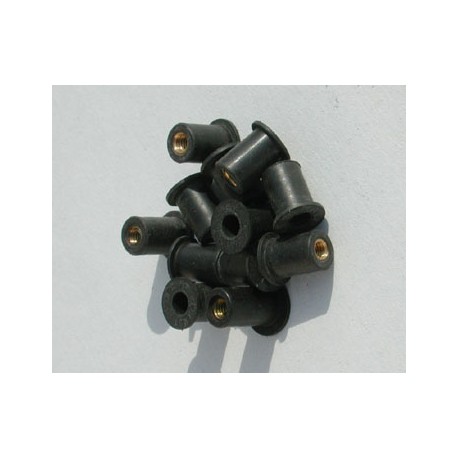 ins4 rubber insert kit black M4 + steel screws chrom√© +rondelles (10 pi√®ces )
