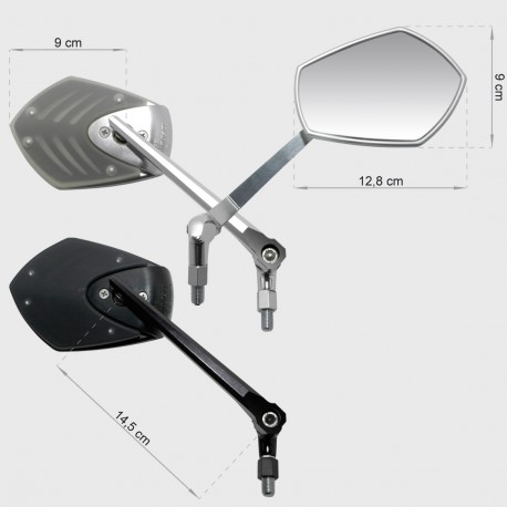 ret03g by pair r√©troviseurs homologu√©s, r√©versibles and ajustables aluminium grey