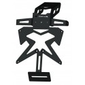 sup09evo lisence plate holder d√©port√© aluminium black with support of blinkers