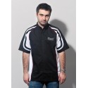 ermax man shirt brod√©e short sleeves white/blue