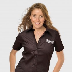 shirt ermax lady short sleeves black embroidered grey cut \M\" U \""L\"" """