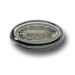 no. 7 mini r√©p√©titeurs (complement blinkers ) oval white √† led aluminium edge