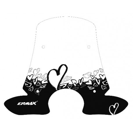S√©rigraphie black hearts for screen and windshield