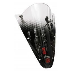S√©rigraphie black and red ideogram for screen and windshield