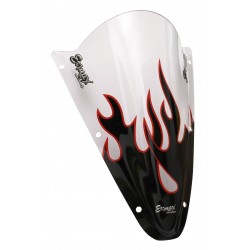 S√©rigraphie black and red flaming for screen and windshield