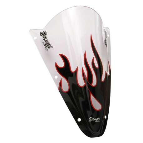 S√©rigraphie black and red flaming for screen and windshield
