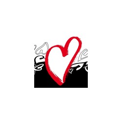 S√©rigraphie black and red hearts for nose screen