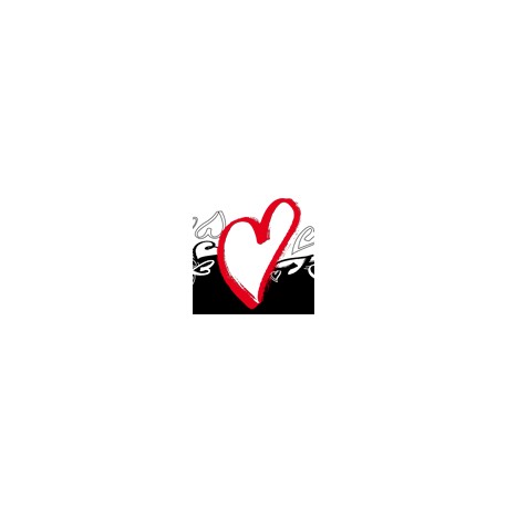 S√©rigraphie black and red hearts for nose screen