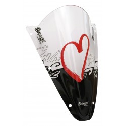 S√©rigraphie black and red hearts for screen and windshield